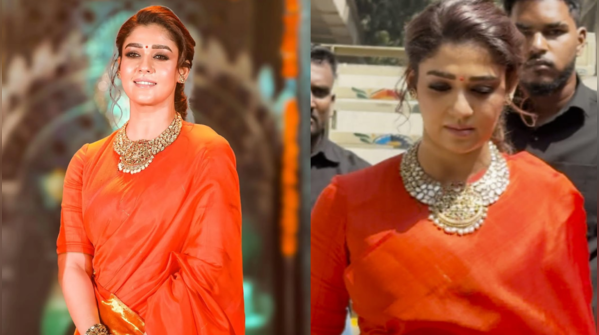 Nayanthara: Orange saree
