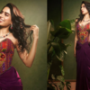 Corset with draped full-length skirt