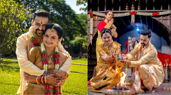 Inside pics from Saath Nibhana Saathiya fame Gia Manek aka Gopi bahu and Varunn Jain's temple wedding