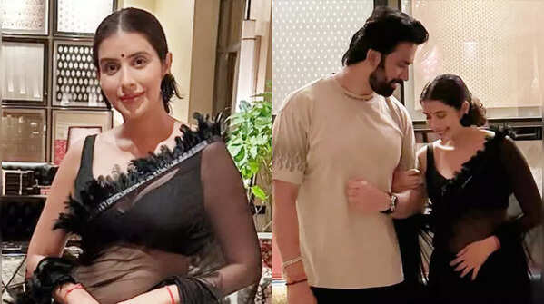 Rajeev praises Charu’s black saree look