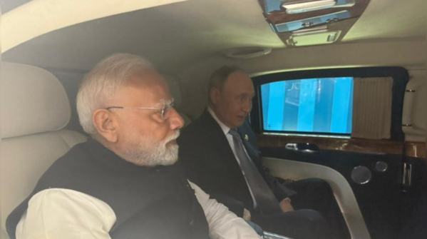 PM Modi shares a car ride with Putin