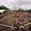 Mumbai Maratha Quota Protest News Live: Supporters of the Maratha Morcha erect a new tent at Azad Maidan