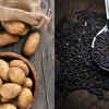 Potato/arbi and mustard seeds