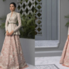 Belted peplum with pre-stitched lehenga