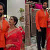 Twinning in orange outfits