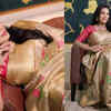 Keep the festive mode on with this golden saree