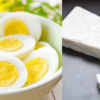 Eggs, paneer and chickpeas