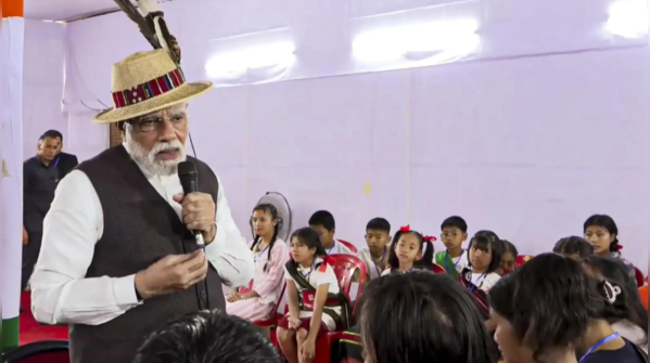 Meeting kids, displaced families