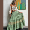 Boho vibes with a printed skirt + simple top