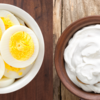 Eggs with Greek yogurt on the side