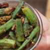 Bharwa Bhindi (peanut-coconut stuffed okra)