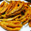 Green Baigan ka Jhuka (Green brinjals with garlic tempering)