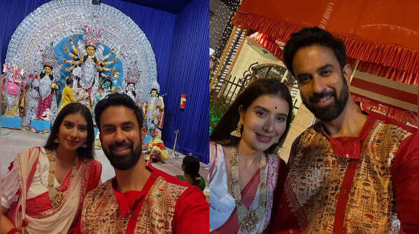 Charu Asopa celebrates first Durga Puja with ex-husband Rajeev Sen