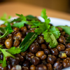 Warm Kala Chana with lemon