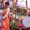 Playing the dhol