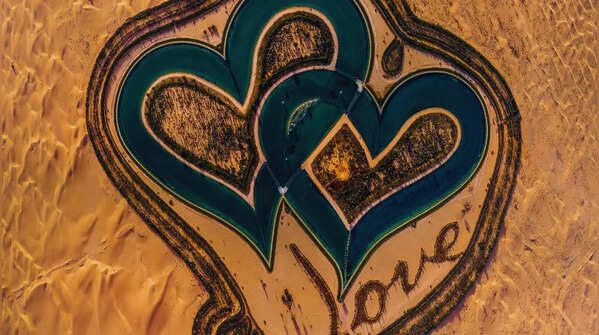 Admire the heart-shaped Love Lake
