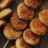 Raw banana tikki skewers