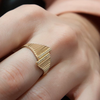 Geometric gold rings