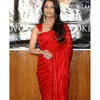 The red satin saree
