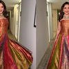 Madhuri Dixit elevates wedding-season glam in this luxe Banarasi brocade  gown perfect for stylish moms | - The Times of India
