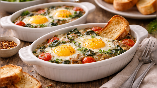 Baked eggs that take their time