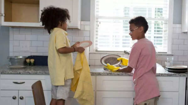 Setting the breakfast table