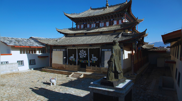 Old monasteries and enclosed stone courtyards