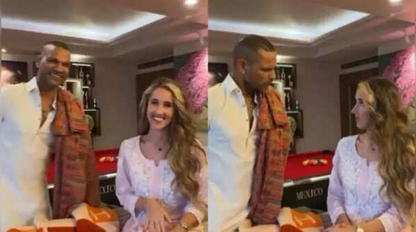 Shikhar Dhawan and Sophie Shine