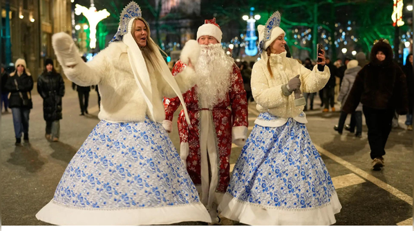 Russian Santa Claus and Snow Maidens