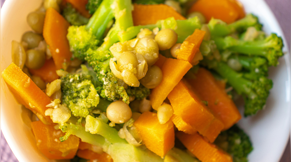 Well-steamed vegetables