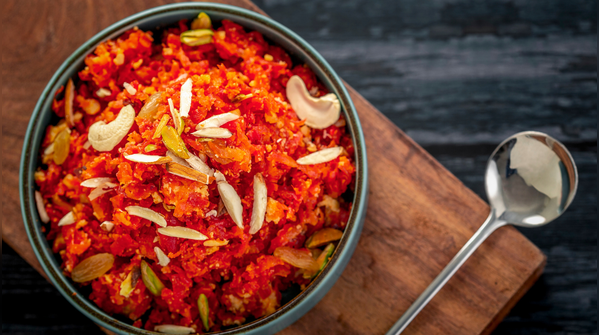 Gajar ka Halwa with warm milk