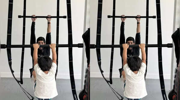 Fitness moments with son Rashid