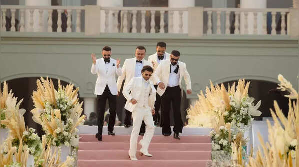 The groom looked dapper