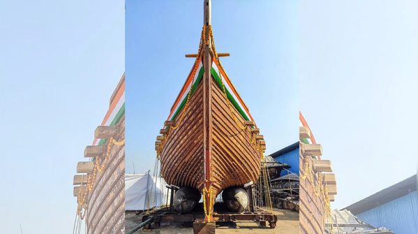 A traditionally made ship