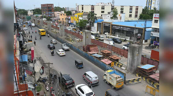 New Pillars Beyond Maduravoyal Interchange