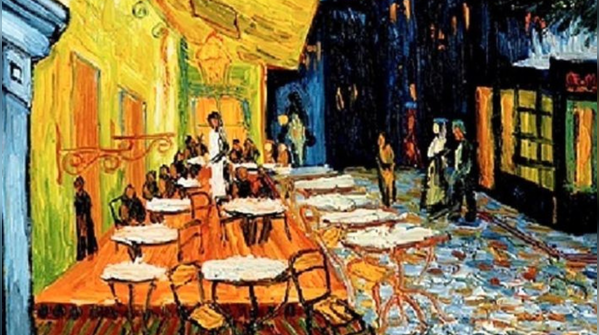 Café Terrace at Night: Light against darkness