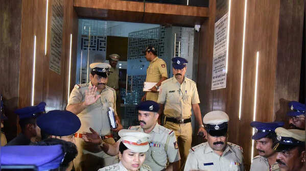 Tight security outside office
