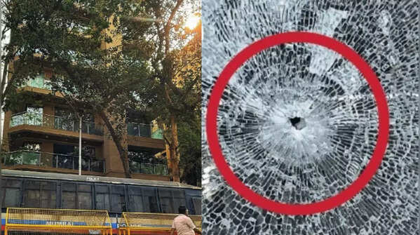 Bullet marks on building