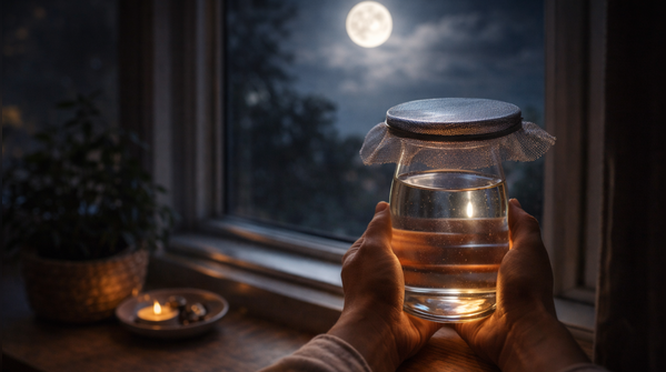 <strong>Simple add-ons to deepen the ritual, Charge water under moonlight</strong>
