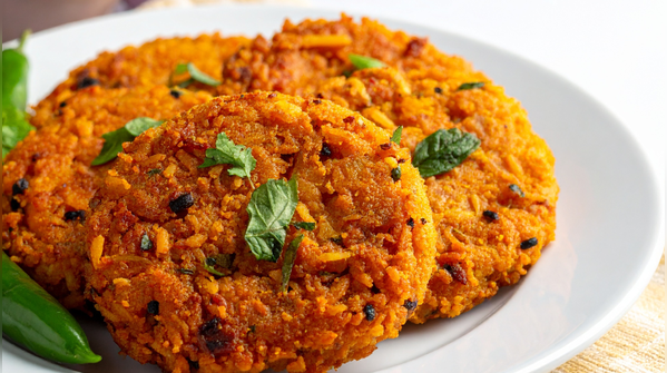 Paneer and pea tikki