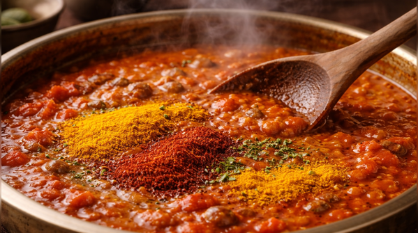 Add tomatoes and spices