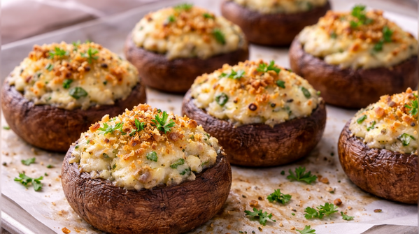 Stuffed mushroom caps