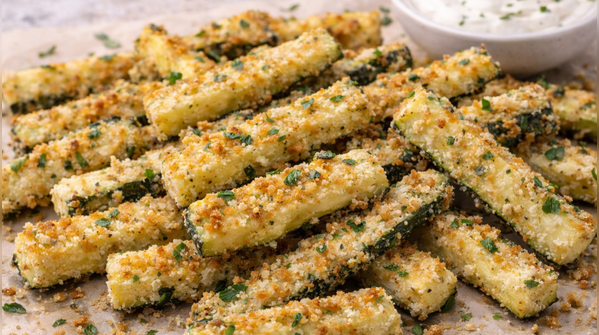 Zucchini or courgette fries