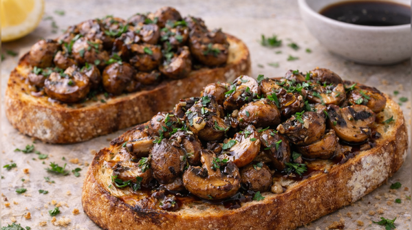 Garlic mushrooms on toast