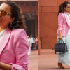 Mulmul pastel saree with checkered winter charm