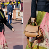 Statement motif saree and a graceful black blazer touch