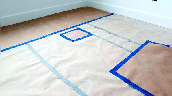 Protect floors with temporary coverings