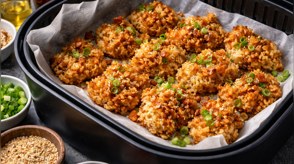 Soy-garlic crispy rice clusters