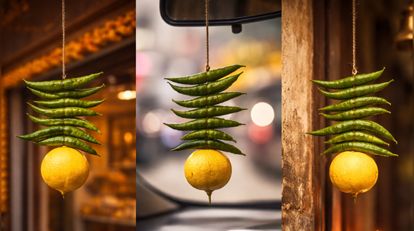 Lemon and green chillies (nimbu-mirchi)