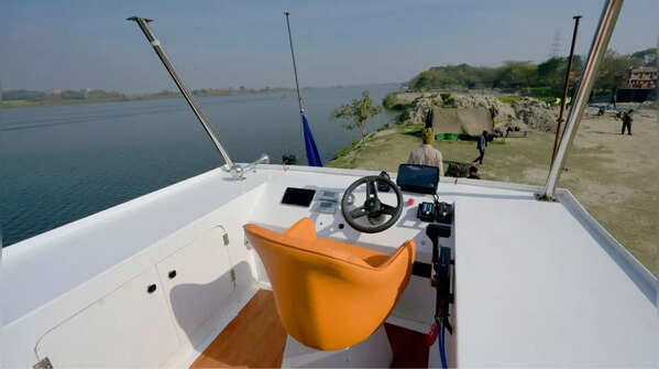 Eco-friendly boats on the Yamuna